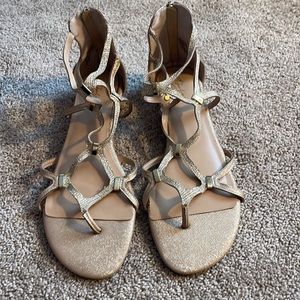 Gold strappy sandals